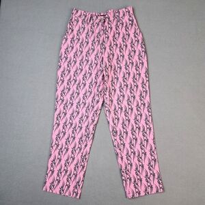 Y2K Local Heroes‎ Love Pink Pants Women's 4 Small Tribal Yin Yang AOP Mid-Rise
